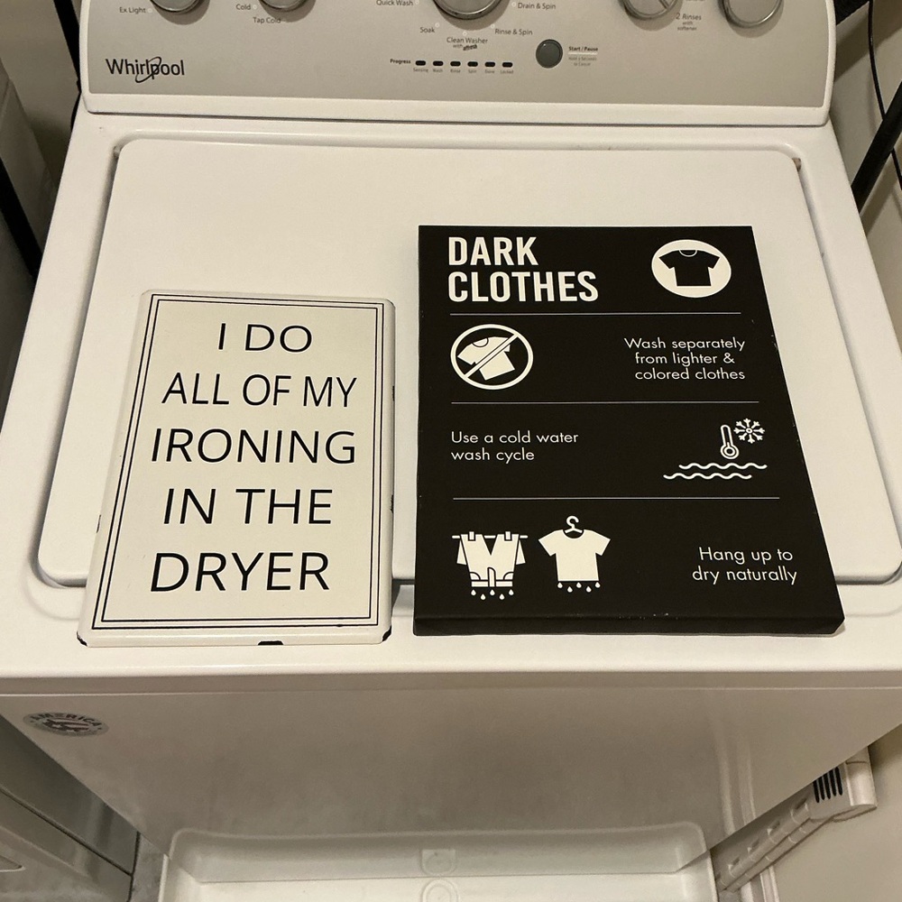 Laundry Room Wall Art Set - Black & White Signs